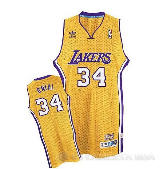 Camiseta O neal #34 Los Angeles Lakers Amarillo - Haga un click en la imagen para cerrar